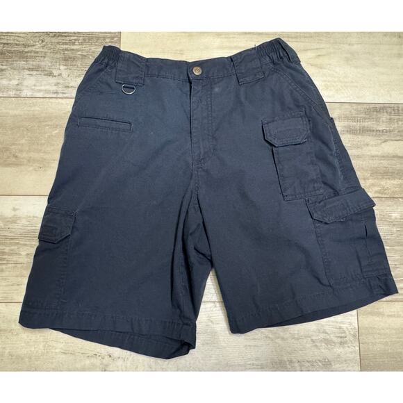 5.11 Tactical Canvas Cargo Shorts Men’s 30 Blue Ripstop Taclite Pro Flat Front - Picture 1 of 4